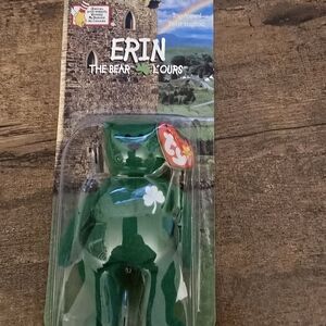 Ty Green and White Stuffed Animal Bear